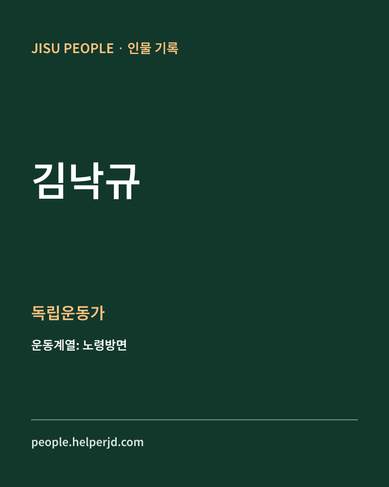 김낙규 독립운동가 정보 카드