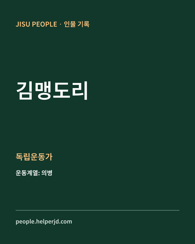 김맹도리 독립운동가 정보 카드