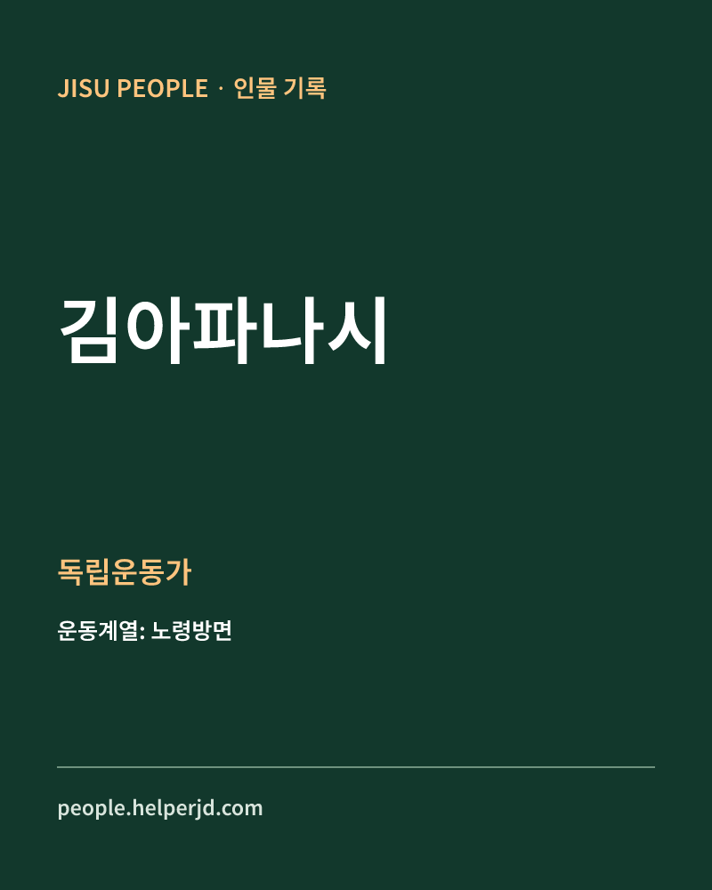 김아파나시 독립운동가 정보 카드