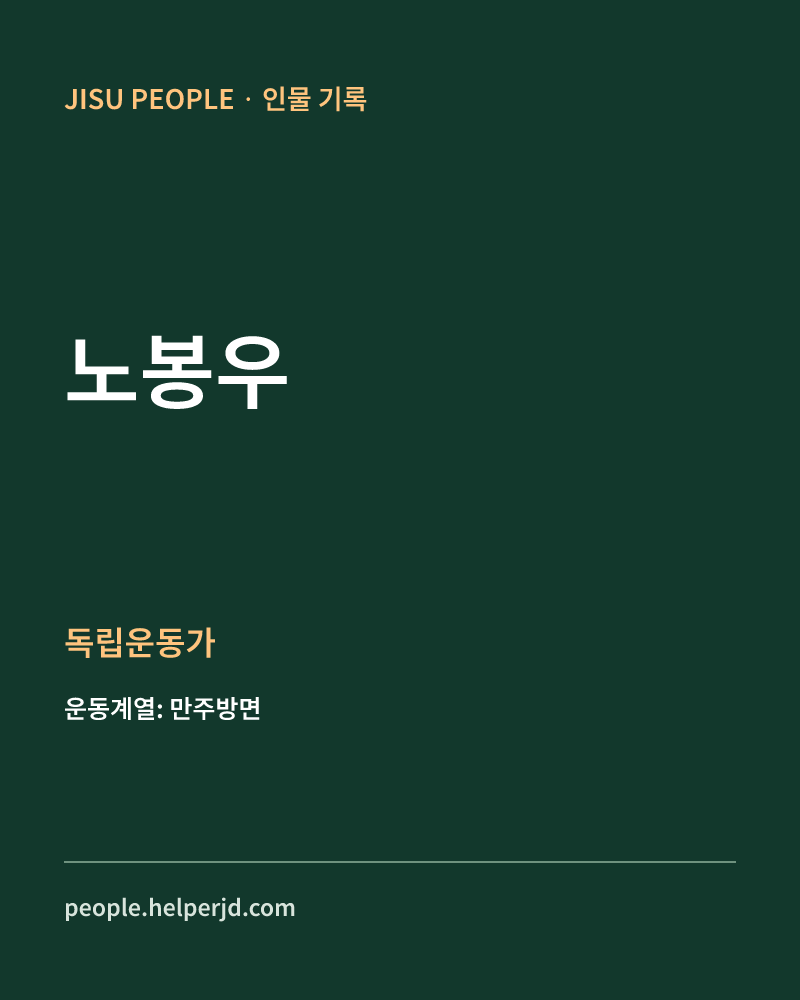 노봉우 독립운동가 정보 카드