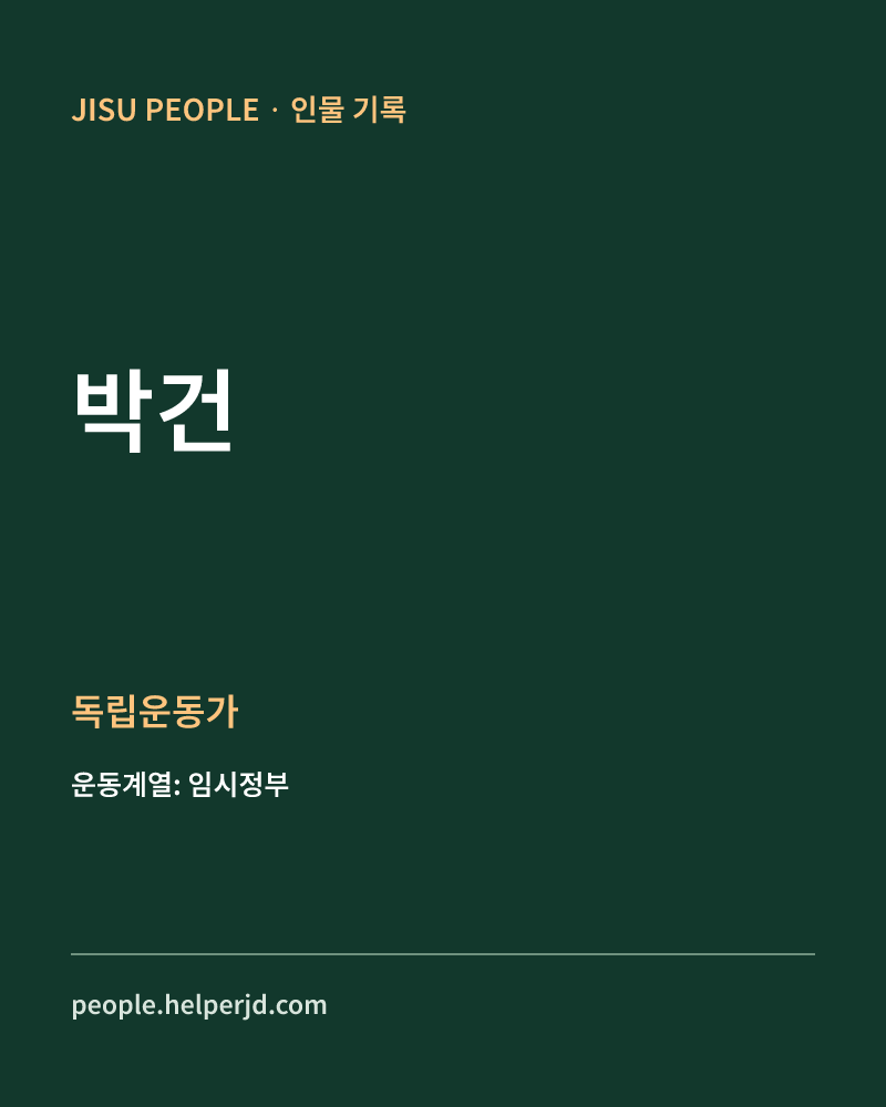 박건 독립운동가 정보 카드