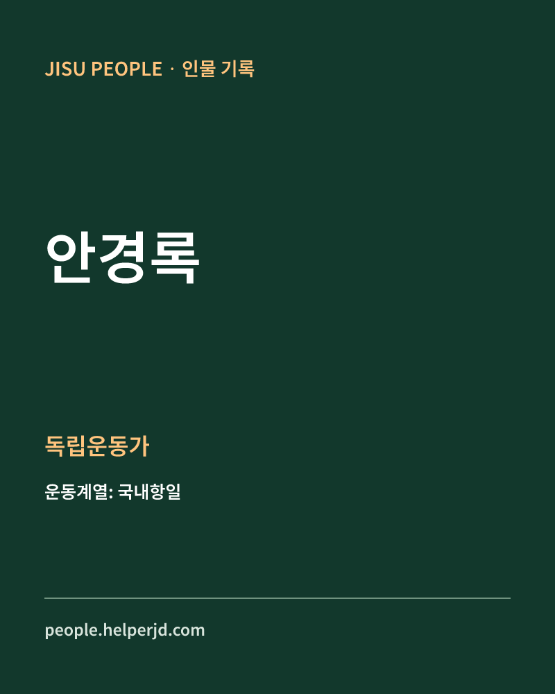 안경록 독립운동가 정보 카드