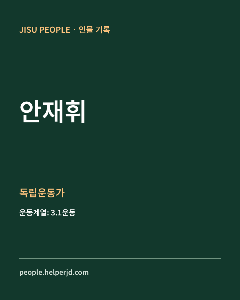 안재휘 독립운동가 정보 카드
