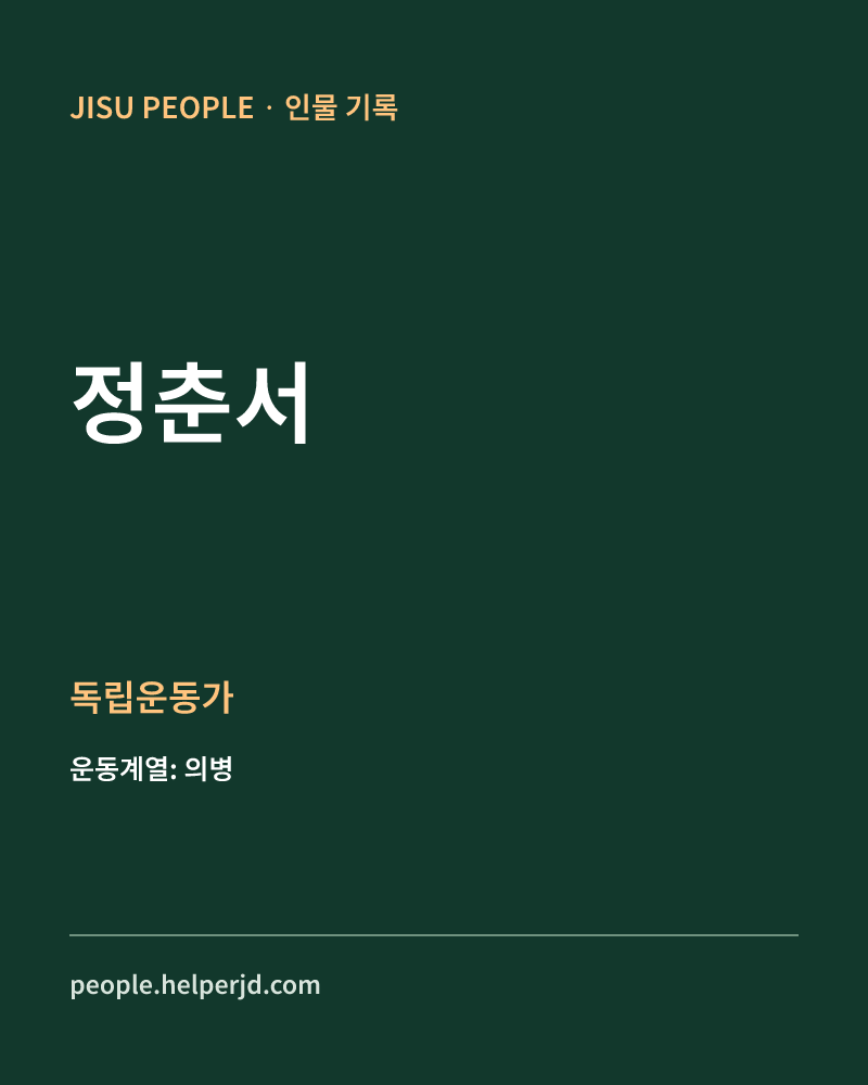 정춘서 독립운동가 정보 카드