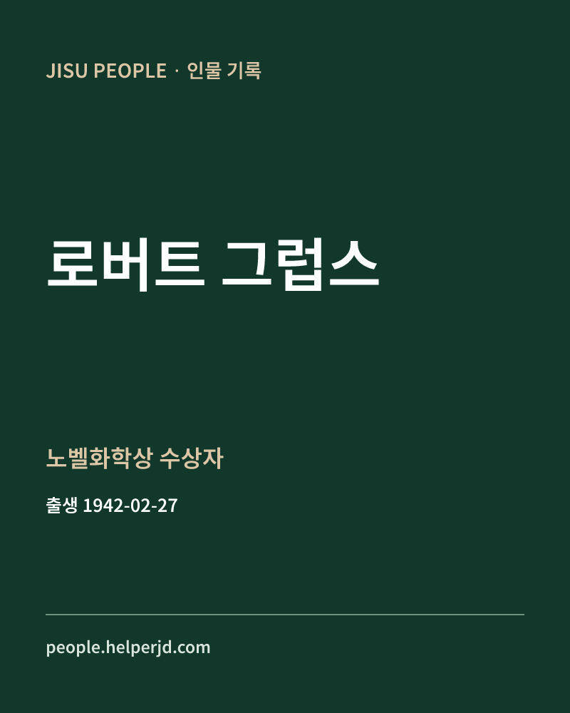 로버트 그럽스 노벨화학상 수상자 정보 카드