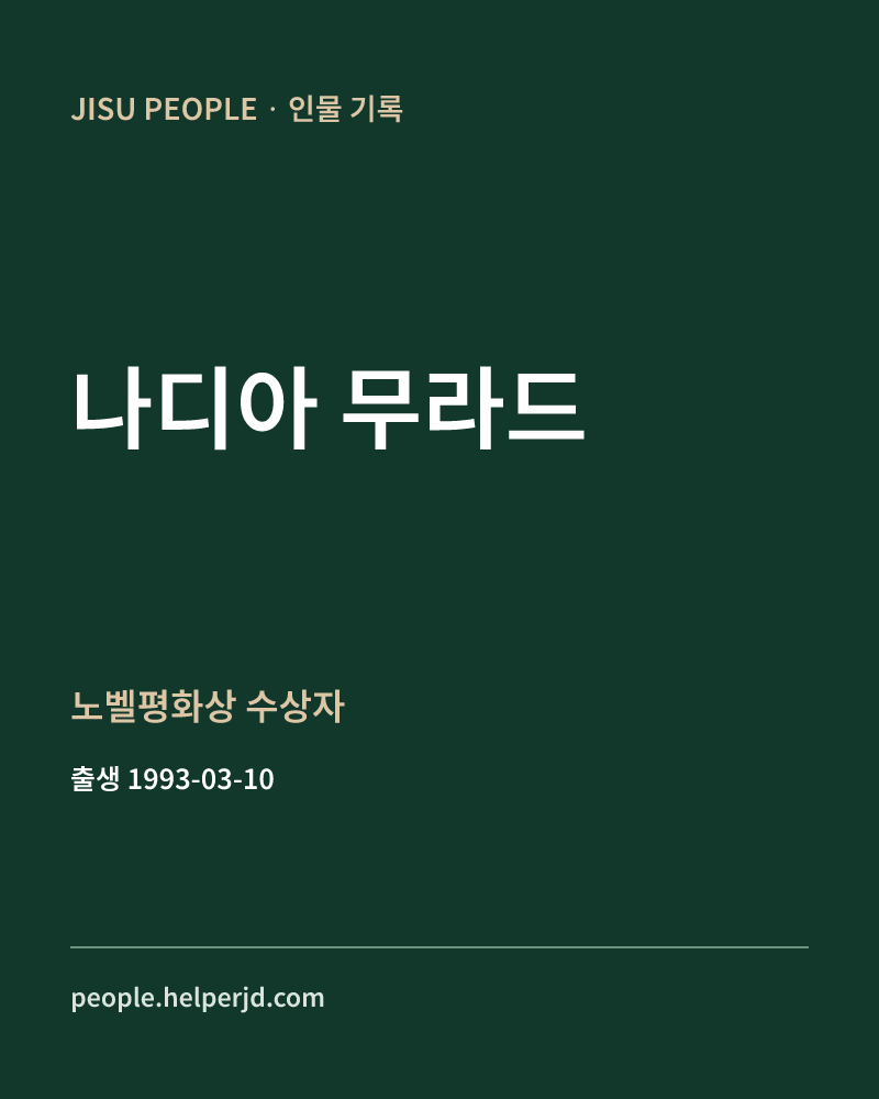 나디아 무라드 노벨평화상 수상자 정보 카드