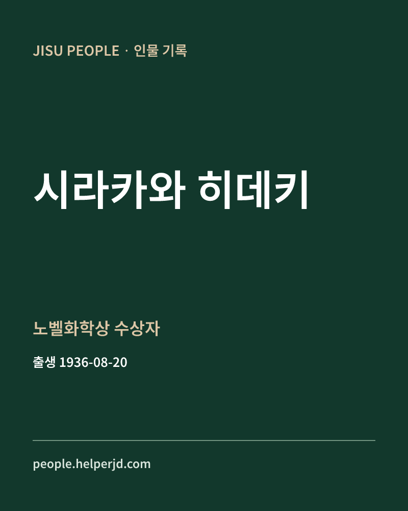 시라카와 히데키 노벨화학상 수상자 정보 카드