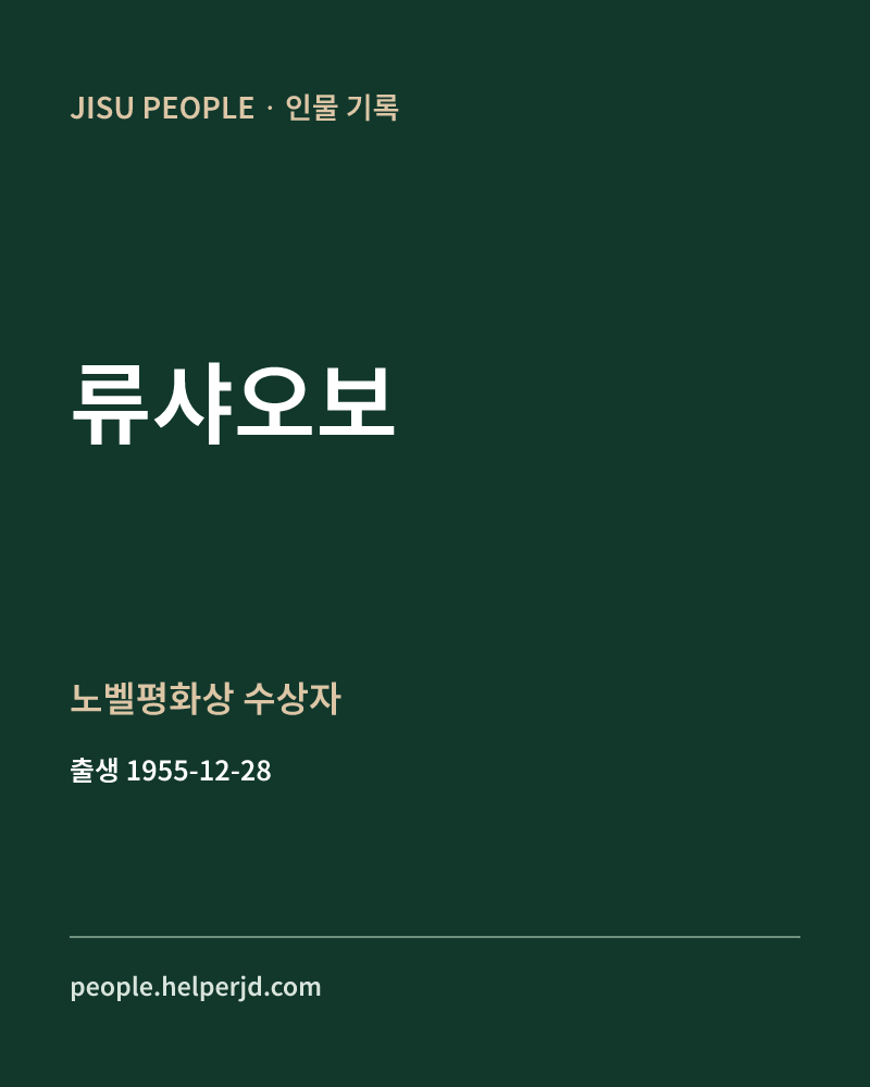 류샤오보 노벨평화상 수상자 정보 카드